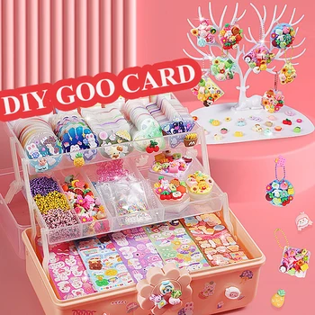 Colorate Goo Carte Autocolant Set Fata pentru Copii Papetărie Goo Placa Goo Card Manual Material Set Complet de Handmade, Diy Materiale