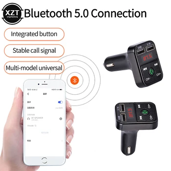 Handsfree Car Kit Bluetooth-compatibil 5.0 Transmițător FM LCD, MP3 Player Accesorii Auto Dual USB Încărcător Modulator FM